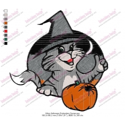 Kitten Halloween Embroidery Design